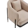 Versa Transitional Elegance Accent Chair // Beige, Black, and Gold