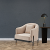 Versa Transitional Elegance Accent Chair // Beige, Black, and Gold