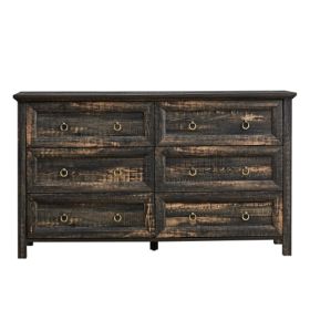 Fiberboard Farmhouse 6-Drawer Bedroom Dressing Table