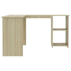 vidaXL L-Shaped Corner Desk Sonoma Oak 120x140x75 cm Engineered Wood