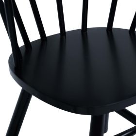 vidaXL Dining Chairs 2 pcs Black Solid Rubber Wood