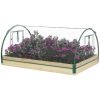 Mini Raised Garden Bed Planter Box Greenhouse Combo with Clear PVC Cover