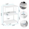 Modern White Metal 3-Shelf Printer Stand Mobile Desk Organizer Cart on Wheels