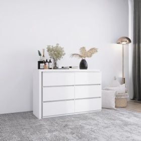 Extended Desktop With 6 Drawers And White Dressing Table