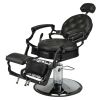 Professional Hydraulic Lift Salon Barber Chair, Hair Beauty Equipment, Modern Styling Salon chair - Black XH