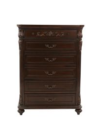 Antique Cherry / Antique Walnut Wooden 1pc Chest Of Drawers Storage Bedroom Furniture Unique Design