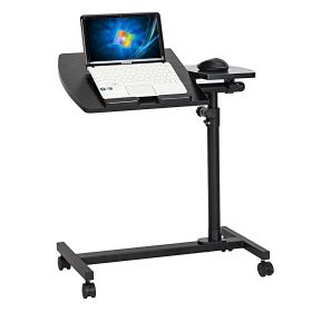 Four-Wheel Multifunctional Flat Surface Lifting Computer Desk Black XH