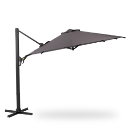 11 FT Cantilever Patio Umbrella, Round Outdoor Offset Umbrella with 360¬∞ Rotation & Tilt Adjustment without Base - Grey