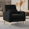 Mid-Century Modern Accent Chair, Upholstered Armchair Living Room Chair, Comfy Single Sofa Chair with Metal Legs