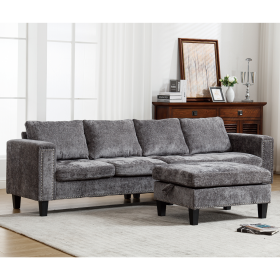 [NEW ARRIVED] [VIDEO PROVIDED]5 Seat Modular Sofa,with Storage Ottoman, Convertible Sectional Sofa, L Shaped Couch , Reversible Chaise ,Riveted sofa