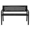 47in PVC Mesh Backrest Iron Bench Black