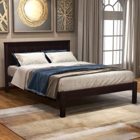 Platform Bed Frame with Headboard, Wood Slat Support, No Box Spring Needed,Twin, Espresso(OLD SKU:WF191418AAP)