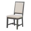 TREXM Retro Style Dining Chair Set with 4 Upholstered Chairs for Dining Room and Living Room (Beige+Black)