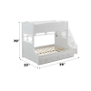 ACME Meyer Twin/Full Bunk Bed w/Storage Ladder & Drawers, White 38150