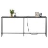 70.9 inch Narrow Long Console Table with 2 Power Outlets & USB Ports, Narrow Entryway Table Sofa Table Behind Couch for Living Room, Rustic Gray