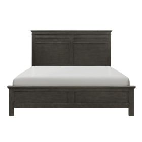 Charcoal Gray Finish Full Bed 1pc Transitional Style Wooden Bedroom Furniture Panel Bed