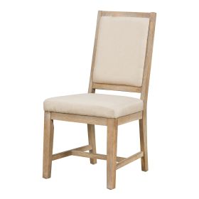 TREXM Retro Style Dining Chair Set with 4 Upholstered Chairs for Dining Room and Living Room (Natural Wood Wash)