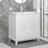 30" Bathroom Vanity with Sink, Bathroom Cabinet with Two Doors and One Drawer, White (OLD SKU: JL000005AAK-1)