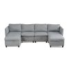 Convertible Sectional Sofa with Storage Seat 6 Seat Sofa with Reversible Chaise U Shaped Sectional Couch for Living Room,Light Grey