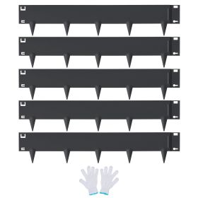 VEVOR Steel Landscape Edging, 5-pack Steel Garden Edging Borders, 39" L x 4" H Strips, Hammer-in Edging Border