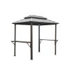 Grill Gazebo 8' √ó 6', Aluminum BBQ Gazebo Outdoor Metal Frame with Shelves Serving Tables