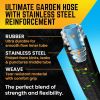 Garden hose, high-quality heavy-duty non expandable stainless steel metal water pipe, durable fabric shell, for commercial and residential use