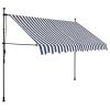 Manual Retractable Awning with LED 118.1" Blue and White