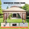 VEVOR Patio Gazebo, 11 x 11 FT Pop up Gazebo for 8-10 Person, with Mosquito Netting, Metal Frame, and PU Coated 250D Oxford Cloth