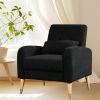 Mid-Century Modern Accent Chair, Upholstered Armchair Living Room Chair, Comfy Single Sofa Chair with Metal Legs