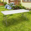 6' Folding Table Portable Plastic Indoor Outdoor Picnic Party Dining Camping Tables