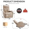 Brown Leatheraire Swivel and Rocker Power Recliner Chair with Lumbar Support, Max Swivel Degree 270¬∞