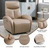 Brown Leatheraire Swivel and Rocker Power Recliner Chair with Lumbar Support, Max Swivel Degree 270¬∞