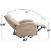 Brown Leatheraire Swivel and Rocker Power Recliner Chair with Lumbar Support, Max Swivel Degree 270¬∞