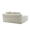 COOLMORE Chenille 2-seater lazy sofa With 5 back pillows,Comfy Sofa- Deep Seat Couch for Living Room,Club (White)