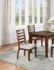 Walnut Finish Traditional Style Side Chairs Set of 2pc Wooden Frame Ladder Back Design Dining Room Furniture