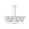 12 Inch High Pressure Rain Shower Head, 304 Stainless Steel Square Shower Head with Self-Cleaning Nozzle, Full Body Coverage