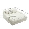 COOLMORE Chenille 2-seater lazy sofa With 5 back pillows,Comfy Sofa- Deep Seat Couch for Living Room,Club (White)