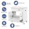 30" Bathroom Vanity with Sink, Bathroom Cabinet with Two Doors and One Drawer, White (OLD SKU: JL000005AAK-1)