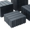 Plastic Interlocking Deck Tiles,44 Pack Patio Deck Tiles,12"x12" Square Waterproof Outdoor All Weather Use