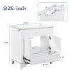 30" Bathroom Vanity with Sink, Bathroom Cabinet with Two Doors and One Drawer, White (OLD SKU: JL000005AAK-1)