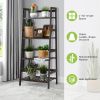 4-Tier Bamboo Plant Rack with Guardrails Stable and Space-Saving