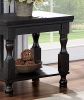 Rustic Style Antique Black 1pc END TABLE Open Bottom Shelf Plank Style Table Top Living Room Furniture