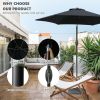 7.5ft * 7.5ft Patio Umbrella with Crank and Push Button Tilt, Outdoor Table Market Umbrella with Aluminum Pole - Black