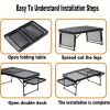 Outdoor Folding Picnic Table Grill Camping Table, 4-6 Person Portable Roll up Aluminum Table,Quick Setup in 1-5 Minutes, for Picnic, Garden, Patio