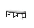 Modern 1pc Dining Bench Black Frame Upholstered Cushion Plush Comfort Seat Kitchen Dining Room Furniture