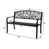 50" Outdoor Welcome Backrest Cast Iron&PVC Bench