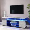 TV Stand for 70 Inch TV LED Gaming Entertainment Center Media Storage Console Table with Large Side Cabinet for Living Room Gray