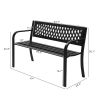 47in PVC Mesh Backrest Iron Bench Black