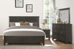 Charcoal Gray Finish Full Bed 1pc Transitional Style Wooden Bedroom Furniture Panel Bed