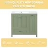 36" Bathroom Vanity with Sink, One Cabinet with Two doors and One Big Drawer and One Flip Drawer, Solid Wood and MDF Board, Green